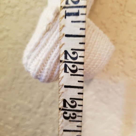 Claudia D Women's White Cable Knit Cardigan Sweater Sz Medium - Picture 8 of 8